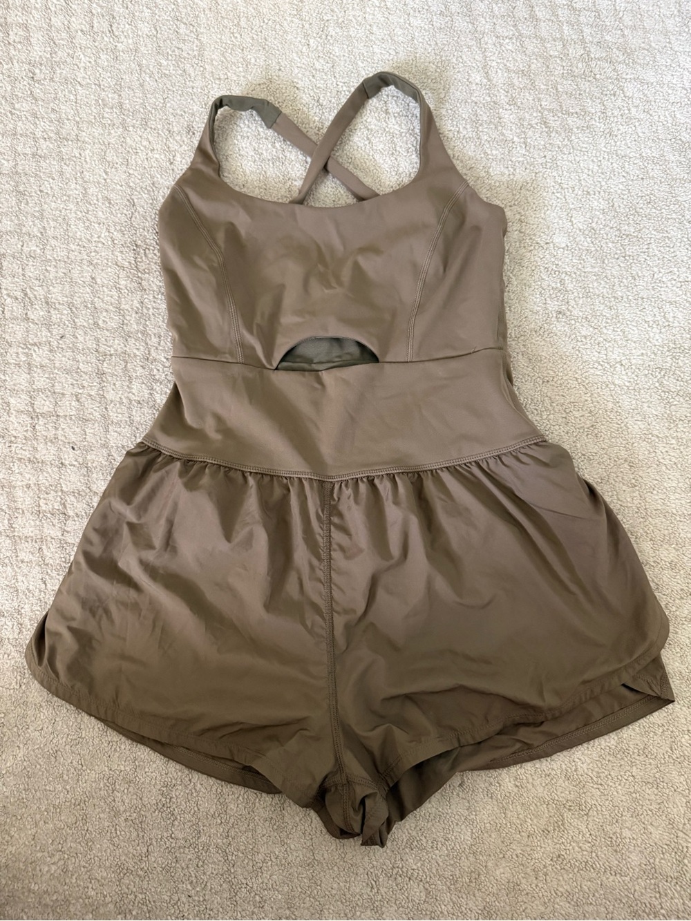 Free People Movement Brown Athletic Romper s/p - Picture 2 of 4